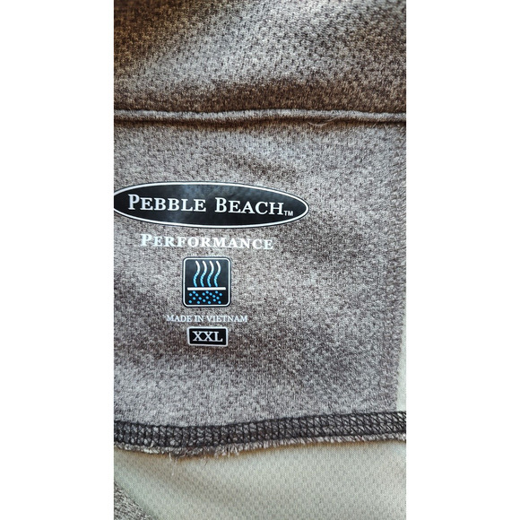 Pebble Beach Men's Gray Performance 1/4 Zip Long Sleeve Size XXL Golf FLAW NAME - Picture 14 of 16